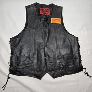 Leather Biker Vest Size 44 Wolfgang Acc by Jerwolf Harley Indian Motorcycle